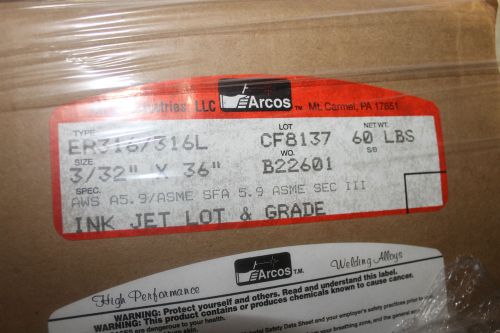 ARCO ER316/316L 60LBS 3/32&#034; 36&#034; WELDING ROD NEW 60LBS