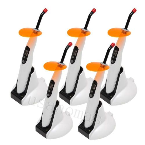 5PCS Dental LED Curing Light Lamp Lampe Wireless Cordless 1400mw T4