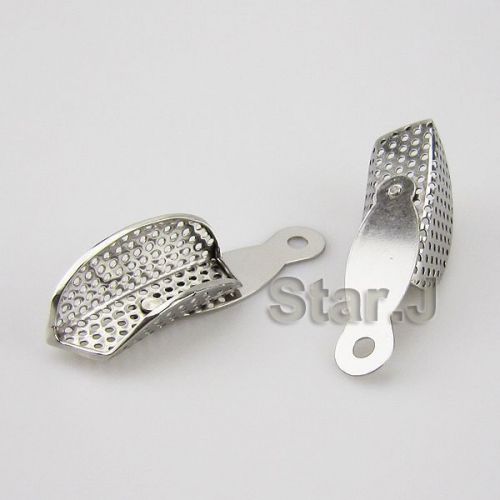 2pcs/1set dental rotatable adjustable stainless steel impression tray perforated for sale