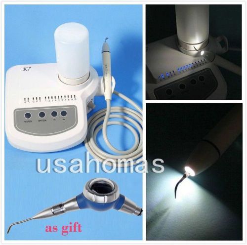 Sale!Dental Ultrasonic Piezo Scaler LED Fiber Optic Handpiece tips+Air Polisher