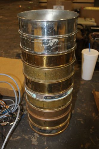 Lot of 10 fisher tyler newark gilson  sieves brass lot #1 for sale