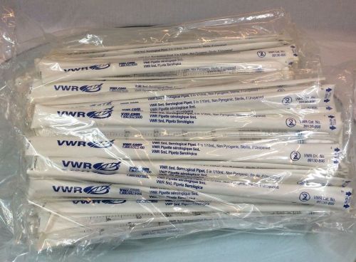 Lot of 150 vwr 5ml disposable serological pipets blue sterile plugged 89130-896 for sale