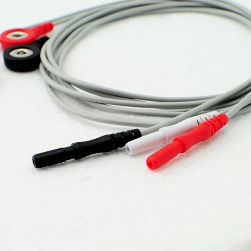 3 lead ecg leadwire, snap,holter recorder ecg patient cable-apply to many models for sale