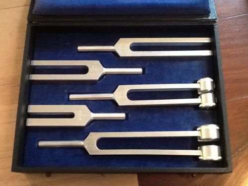 Clay adams set of 5 tuning forks, c-128, c-256, c-512, c-1024 &amp; c-2048 for sale