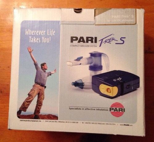 Pari Trek S Portable Compact Nebulizer System Kit Blue Compressor w/ DC adapter