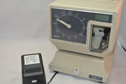 Amano tcx-11 manual electronic time clock w power supply - works great for sale