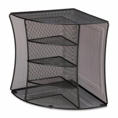 Lorell Corner Desk Organizer, 10-7/8&#034;x10-7/8&#034;x13&#034;, Black Mesh (LLR95252)