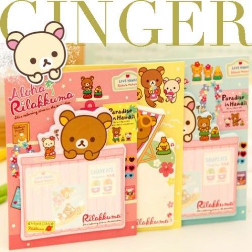 Rilakkuma bear aloha in hawaii sticker post it memo notepad marker sticky notes for sale