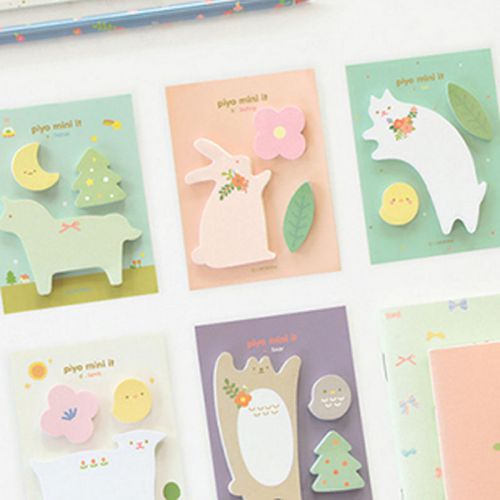 5x Cute Sticker Bookmark Point Marker Memo Flag Sticky Note Cartoon Animal Paper