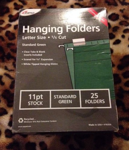 Ampad Pendaflex Hanging File Folder 1/5 Cut Letter 25 Count Green