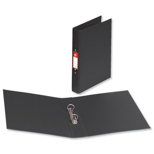 10 Black 2 Ring Binders - A4 -25mm Spine