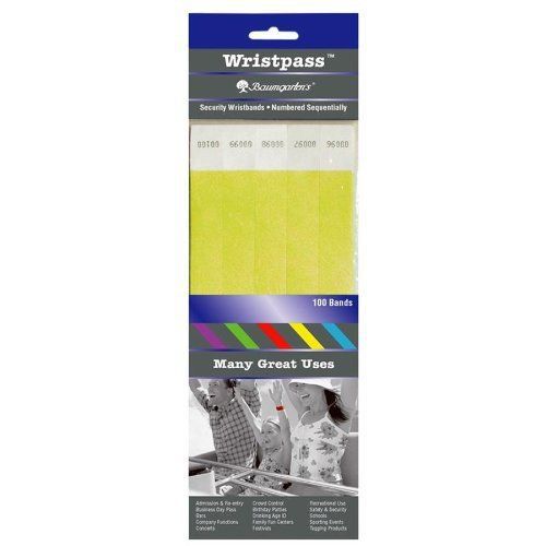 Baumgartens Wristpass Dupont Tyvek Security Wrist Band - 10&#034; Height X (bau85070)