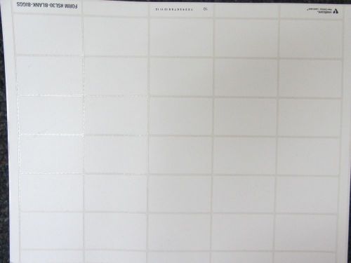 Vestcom Laser Lables #SL30 Blank 1.25&#034; x 2&#034; Inch 30 Per Sheet 50 Sheets