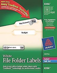 AVERY 8366 LABELS FILE FOLDER LABELS 2/3&#034; X 3-7/16&#034;