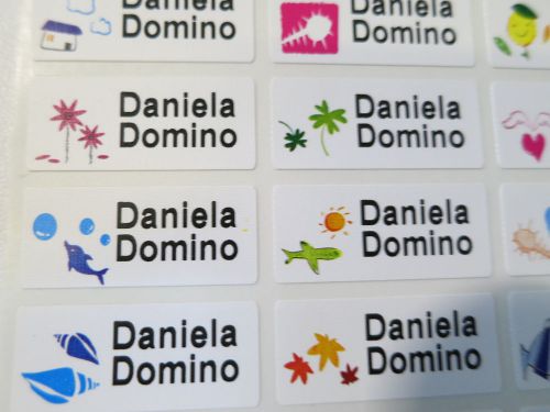 150 Matte Personalized Sea World Waterproof Name Sticker Daycare 3 x 1.3cm Label