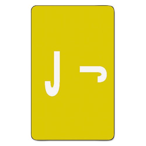 Alpha-Z Color-Coded Second Letter Labels, Letter J, Yellow, 100/Pack