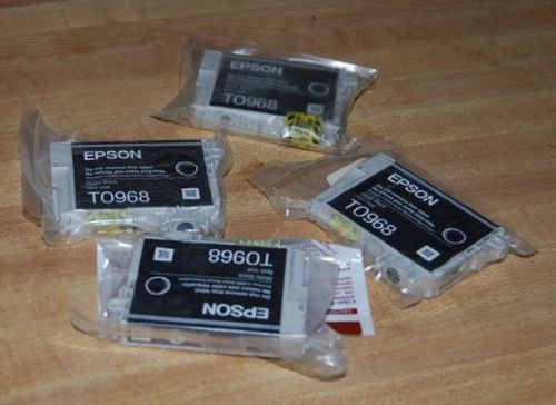 4 Pack Genuine Epson 96 T0968 Black Matte inks