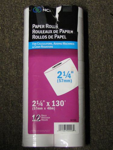 10 New White Paper Rolls/Calculators,Cash Registers,Adding Machines/2  1/4 ” x 130’