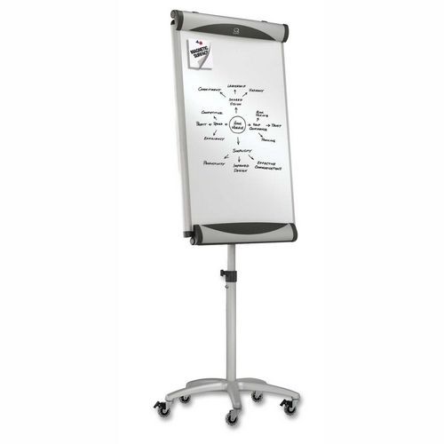 Quartet EU500E Magnetic Dry-erase Easel Adjustable Height 73inH Silver