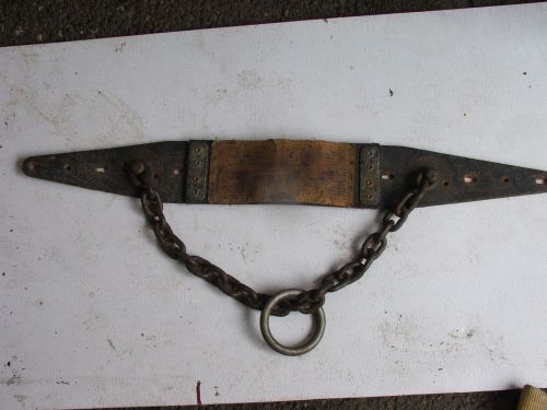 Vintage roofer safety peak strap / tie - off security chain ring  fast shipping for sale