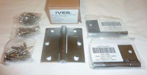 3 Ives 3CB1 3.5&#034; x 3.5&#034; 626 US26D 3 Knuckle Concealed Mortise Hinge SATIN CHROME