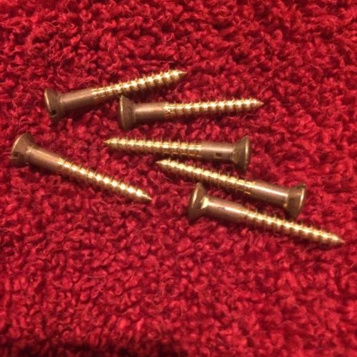 Slotted oval head silicon bronze wood screw.   #6 x 1.  qty 6 for sale