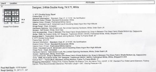 Pella Designer Series Wood Windows, 2-Wide Double Hung, 74 x 71, White