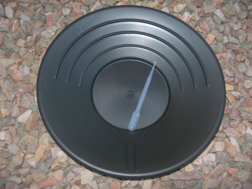 Gold Pan Panning 14&#034; High Impact Plastic BLACK Prospecting Mining + FREE SNUFFER