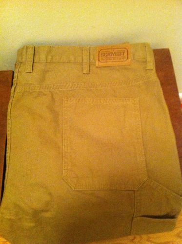 Schmidt Workwear Khaki Carpenter Dungaree Style Work Pants 44 Waist 30 Length