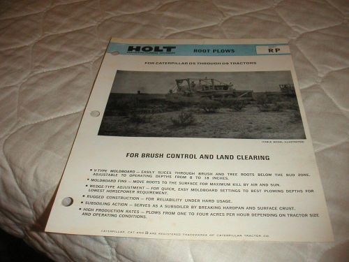 1974 HOLT RP ROOT PLOWS FOR CATERPILLAR D5 THUR D9 TRACTORS SALES BROCHURE