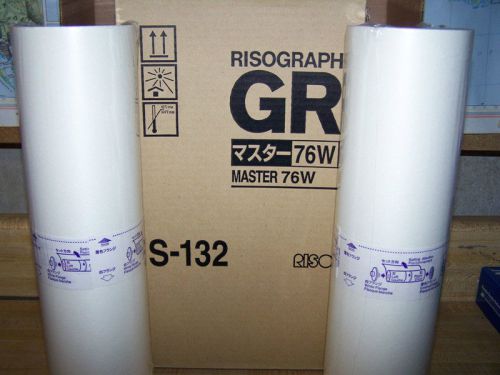 Genuine Sealed Riso Risograph 3770 3750 76W S-132 Master Rolls - 2 Rolls NIB