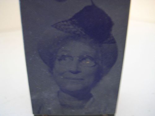 ANTIQUE PRINTERS BLOCK OF  MRS. M.E. BRATCHER PICTURE OF MRS ME BRATCHER &#034;P&#034;