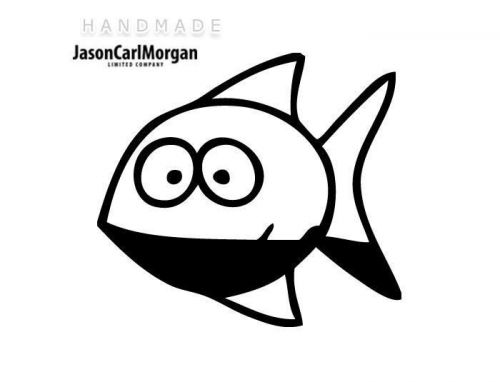 JCM® Iron On Applique Decal, Fish Black