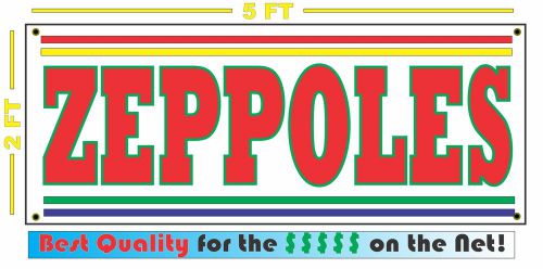 ZEPPOLES BANNER Sign NEW Larger Size for Fair Carnival Hot Dog Stand Cart