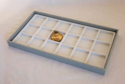 18 pocket watch/jewelry display with white insert and gray tray for sale