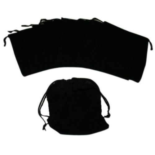 Large Velvet Black Pouches With Drawstrings SE AE