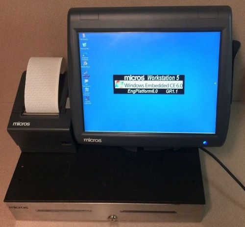 Micros Workstation 5 , Base stand ,Thermal Printer &amp; Cash Drawer