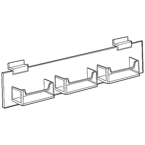 Slatwall Acrylic 3 Pocket Business Card Holder