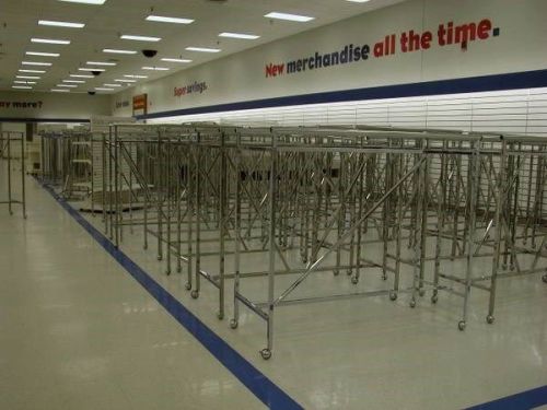 H Racks Chrome Clothing Racks w/ Wheels Used Store Fixture LIQUIDATION Displays