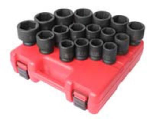 Sunex tool 4684 3/4 drive 17 piece metric standard impact socket set for sale