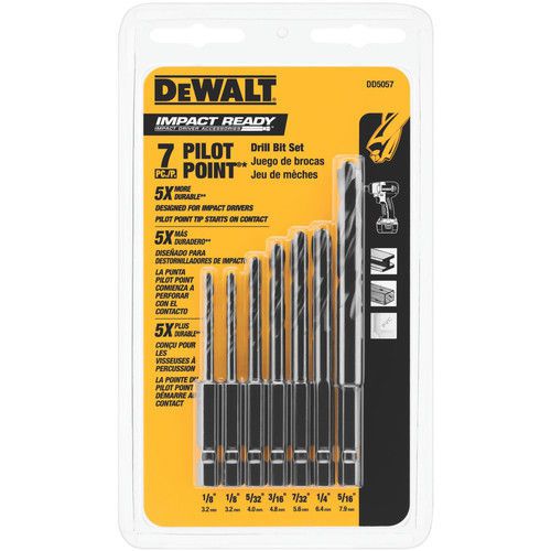 DEWALT 7pc Impact Ready Drill Bit Set DD5057 NEW