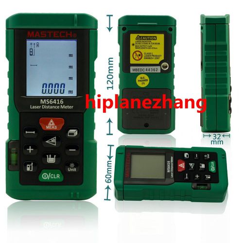 Handheld Laser Distance Meter Range Finder Area Volume Tester 60M 196Ft MS6416