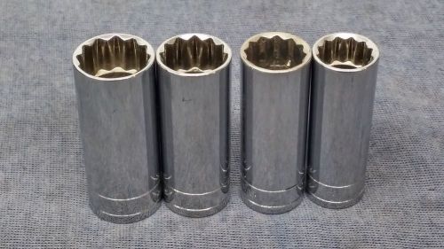 S-K Tools 4pc 3/8&#034; Drive 12 Point Deep Standard Sockets 13/16&#034; to 5/8&#034;