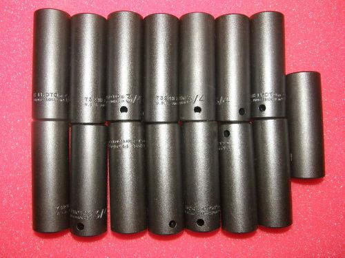 15 Brand New 1/2&#034; Drive 3/4&#034; Impact Sockets 6 pt Proto J7324H NIB Heavy Duty USA