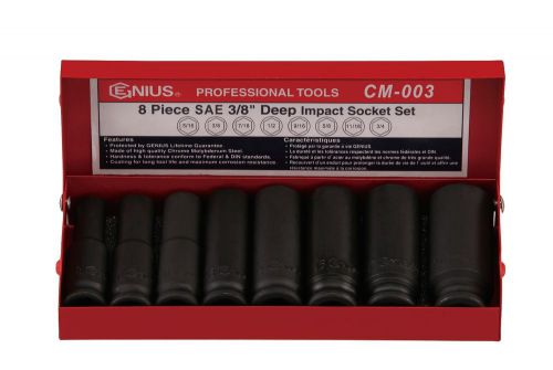 8PC 3/8&#034; Dr. SAE Impact Socket Set