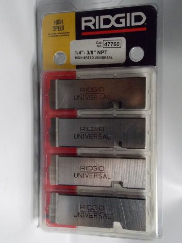 Ridgid 47760 1/4&#034;-3/8&#034; npt threading dies high speed rh for universal heads new for sale