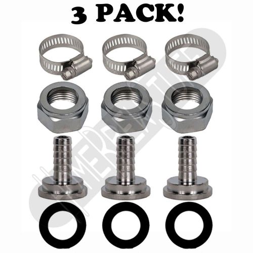 3 pack beer nut stainless steel tail piece gasket kit kegerator draft beer shank for sale