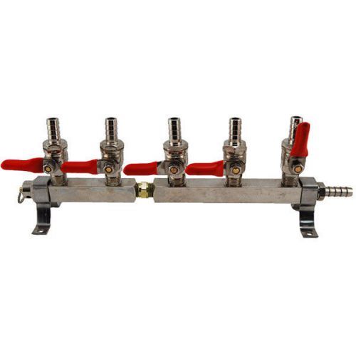 5 Way CO2 Distribution Bar w/ Safety for Draft Beer Regulator- Keg Bar Equipment