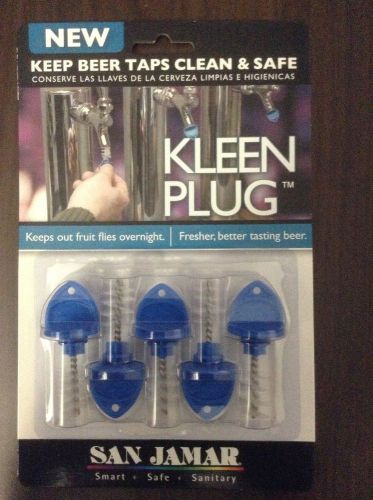 5 Pack San Jamar KLEEN PLUG Draft Draught BEER TAP CAP Cover Plug &amp; Brush NEW