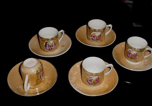 Vintage 10 piece Demitasse Set Expresso Coffee China Germany